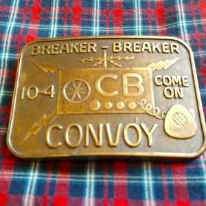 Bronze color belt buckle vintage trucker 70s 80s